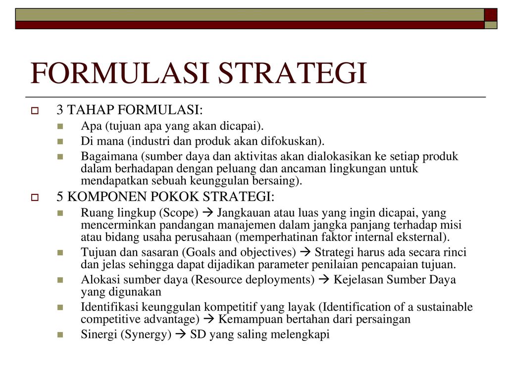 Detail Contoh Formulasi Strategi Nomer 11