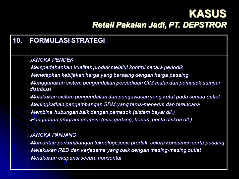 Detail Contoh Formulasi Strategi Nomer 25