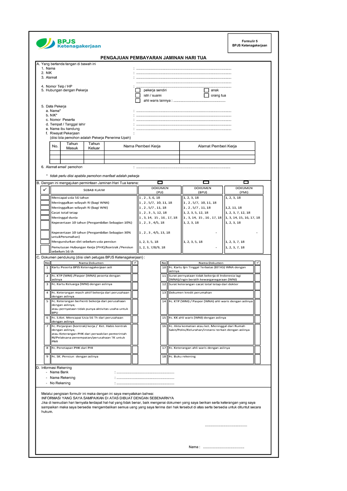 Detail Contoh Formulir Bpjs Yang Sudah Diisi Nomer 3