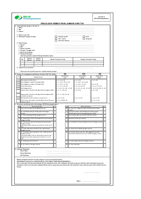 Detail Contoh Formulir Bpjs Yg Sudah Diisi Nomer 50