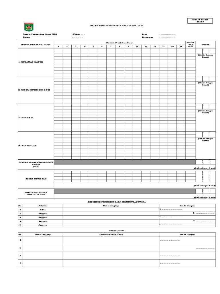 Detail Contoh Formulir C1 Nomer 42