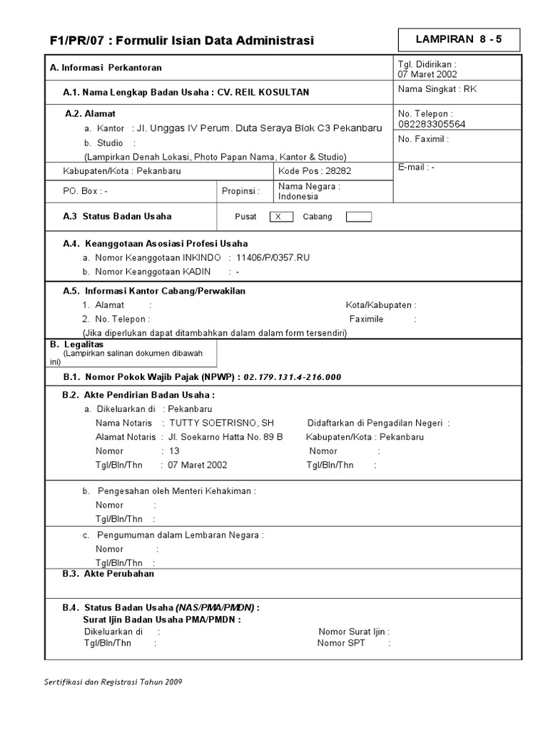 Detail Contoh Formulir Kantor Nomer 14