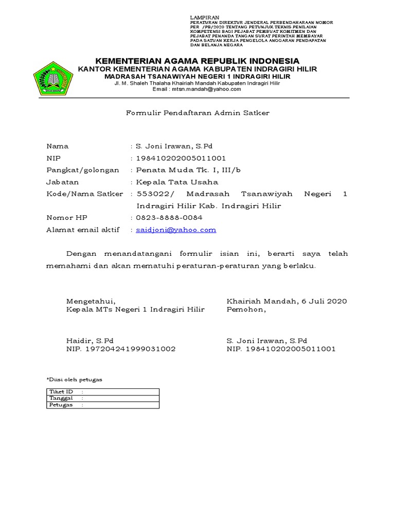 Detail Contoh Formulir Kantor Nomer 30