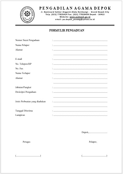 Detail Contoh Formulir Kantor Nomer 38