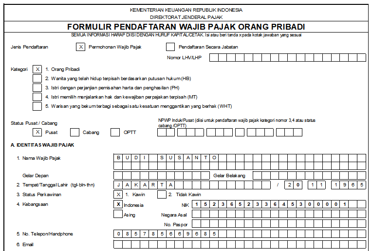 Contoh Formulir Npwp - KibrisPDR