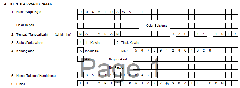 Detail Contoh Formulir Npwp Nomer 40