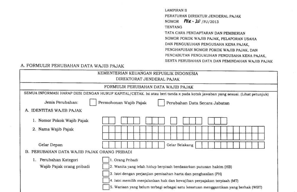 Detail Contoh Formulir Npwp Nomer 47