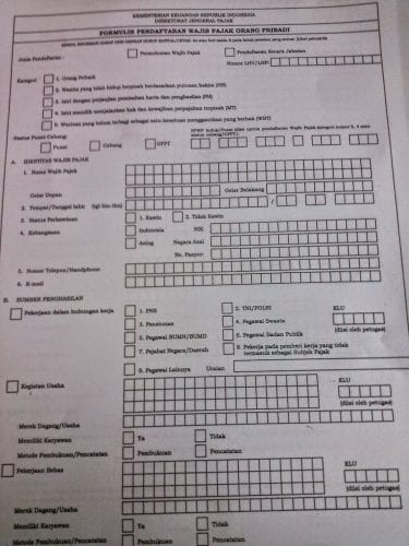 Detail Contoh Formulir Npwp Yang Sudah Diisi Nomer 16