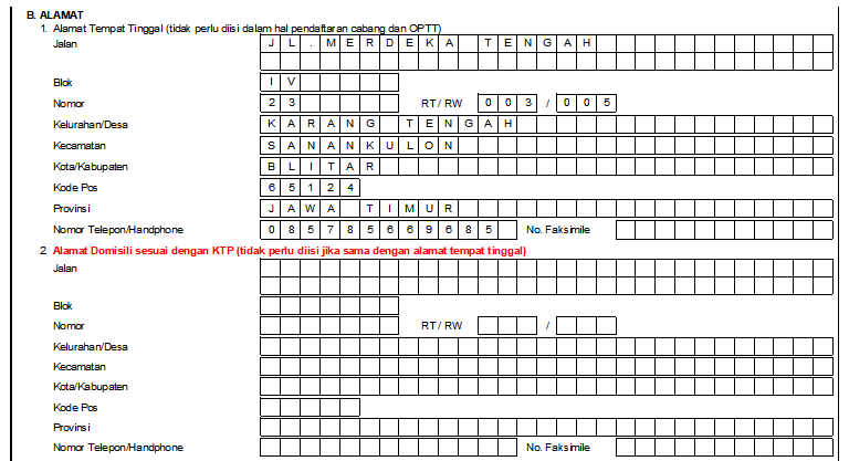 Detail Contoh Formulir Npwp Yang Sudah Diisi Nomer 3