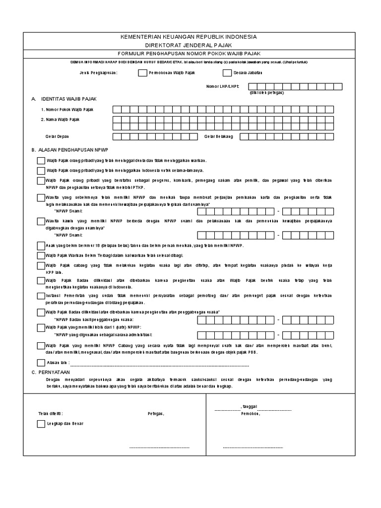 Detail Contoh Formulir Npwp Yang Sudah Diisi Nomer 34