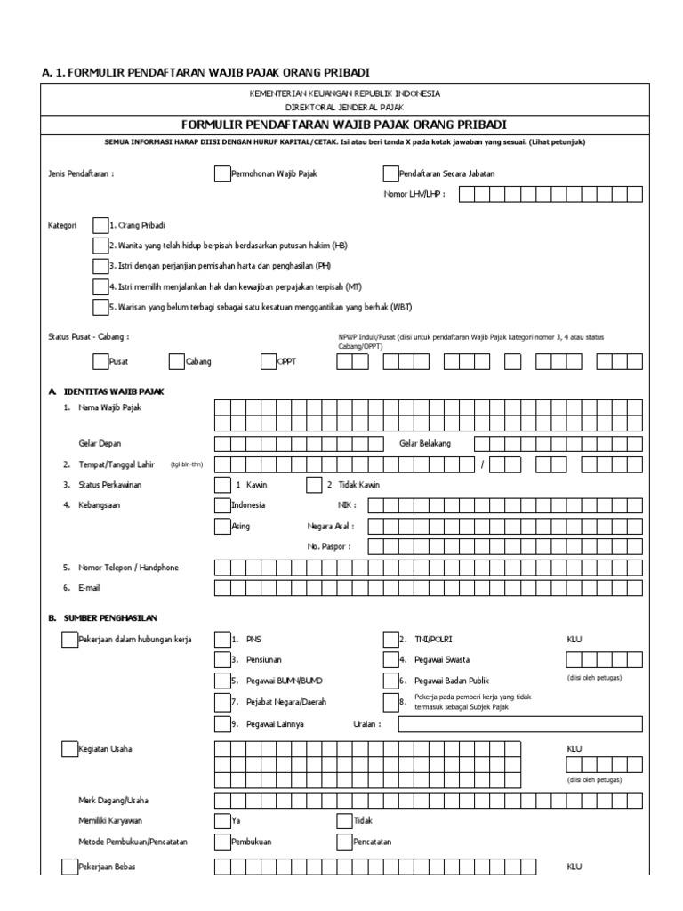 Detail Contoh Formulir Npwp Yang Sudah Diisi Nomer 40