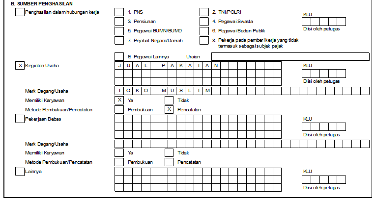 Detail Contoh Formulir Npwp Yang Sudah Diisi Nomer 7