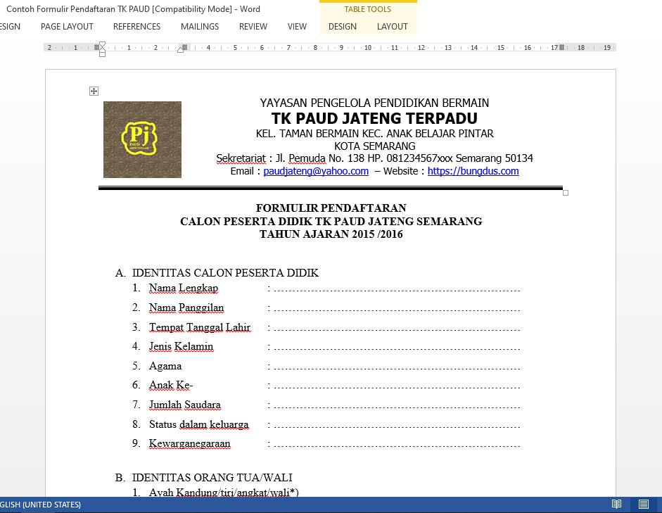 Detail Contoh Formulir Pendaftaran Anggota Pramuka Nomer 37