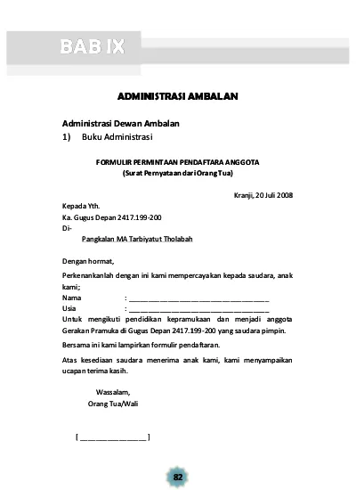 Detail Contoh Formulir Pendaftaran Anggota Pramuka Nomer 44