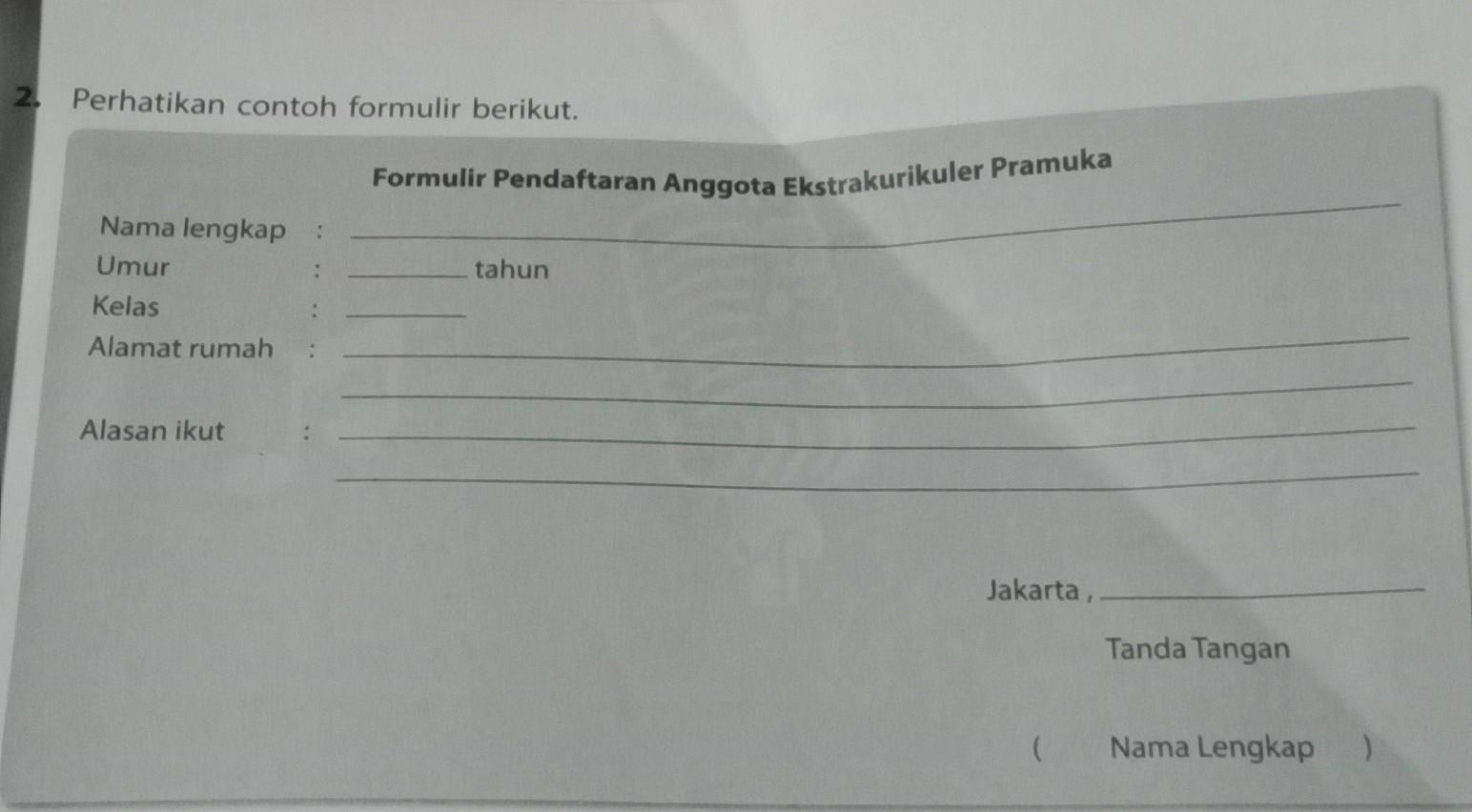 Detail Contoh Formulir Pendaftaran Anggota Pramuka Nomer 48