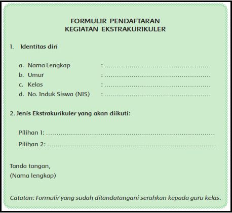 Detail Contoh Formulir Pendaftaran Ekskul Nomer 23