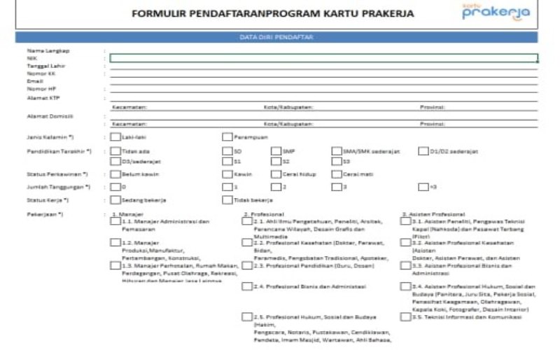 Detail Contoh Formulir Pendaftaran Kerja Nomer 29