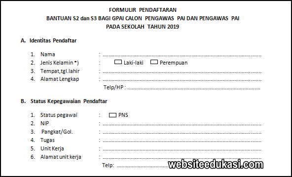 Detail Contoh Formulir Pendaftaran Kerja Nomer 45