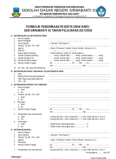 Detail Contoh Formulir Pendaftaran Mahasiswa Baru Nomer 10