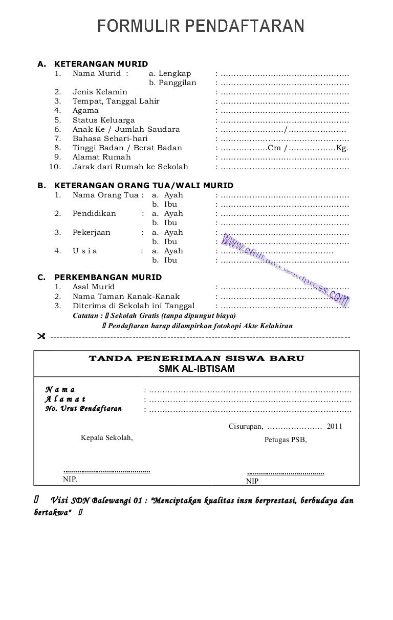 Detail Contoh Formulir Pendaftaran Mahasiswa Baru Nomer 14