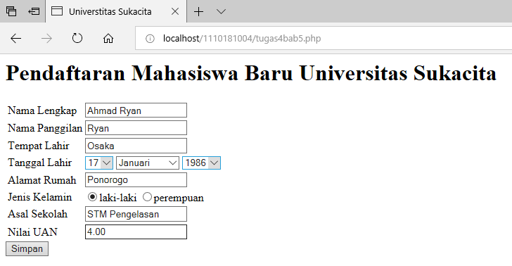 Detail Contoh Formulir Pendaftaran Mahasiswa Baru Nomer 46