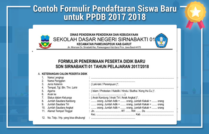 Detail Contoh Formulir Pendaftaran Masuk Sekolah Dasar Nomer 30