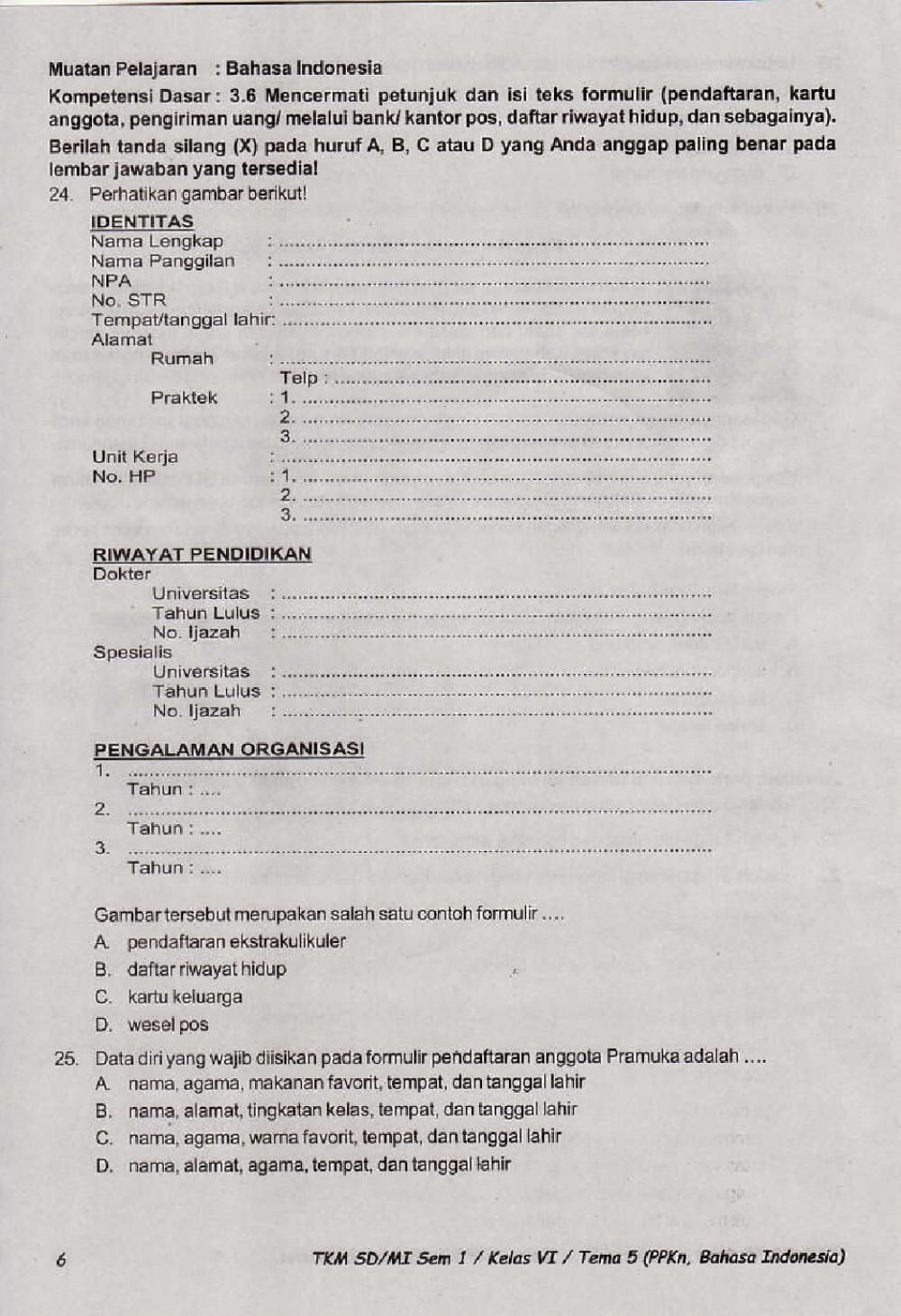 Detail Contoh Formulir Pendaftaran Masuk Sekolah Dasar Nomer 43
