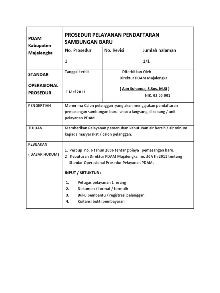 Detail Contoh Formulir Pendaftaran Pdam Nomer 20