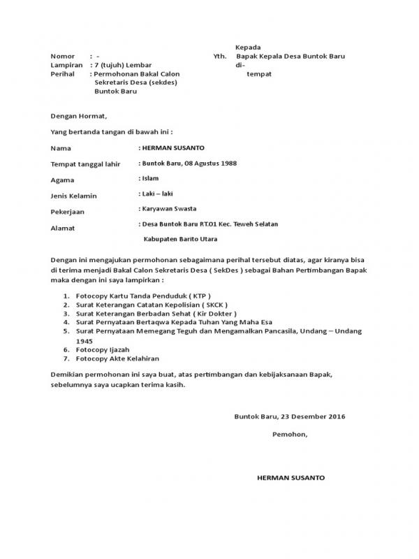 Detail Contoh Formulir Pendaftaran Perangkat Desa Nomer 11
