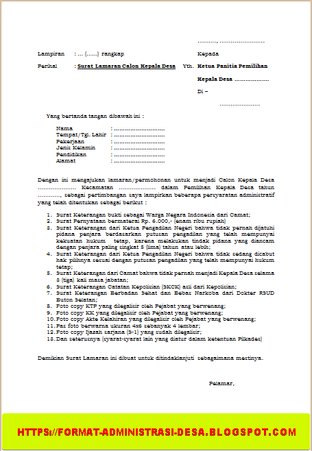 Detail Contoh Formulir Pendaftaran Perangkat Desa Nomer 32