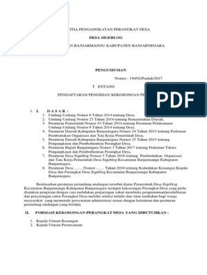 Detail Contoh Formulir Pendaftaran Perangkat Desa Nomer 7