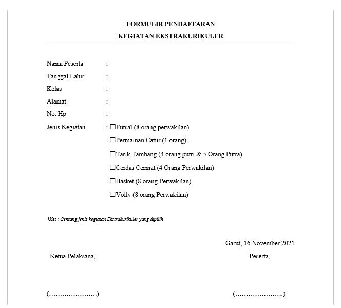 Detail Contoh Formulir Pendaftaran Sekolah Nomer 23