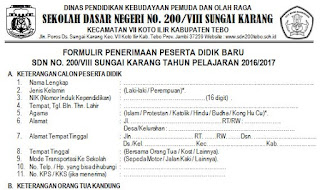 Detail Contoh Formulir Pendaftaran Sekolah Dasar Nomer 23