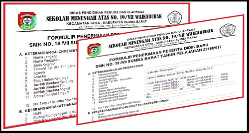 Detail Contoh Formulir Pendaftaran Siswa Baru Sd Nomer 22