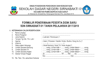 Detail Contoh Formulir Pendaftaran Siswa Baru Sd Nomer 24