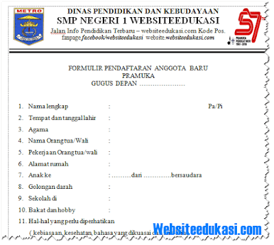 Detail Contoh Formulir Pendaftaran Smp Nomer 35