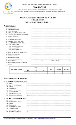 Detail Contoh Formulir Pendaftaran Tk Nomer 31