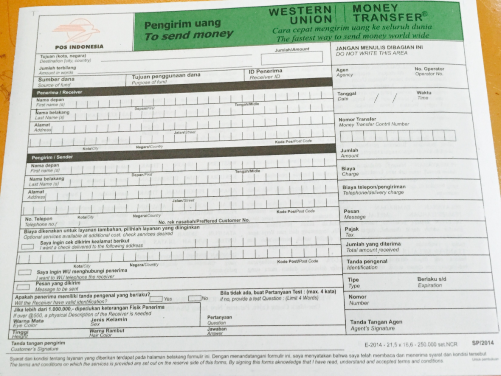 Detail Contoh Formulir Pengiriman Uang Nomer 42