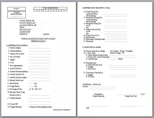 Detail Contoh Formulir Ppdb Nomer 17
