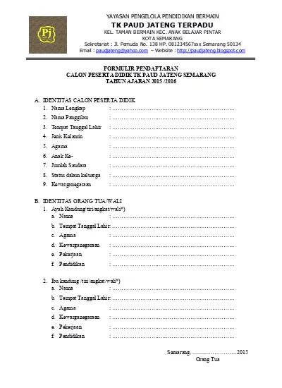 Detail Contoh Formulir Ppdb Nomer 35