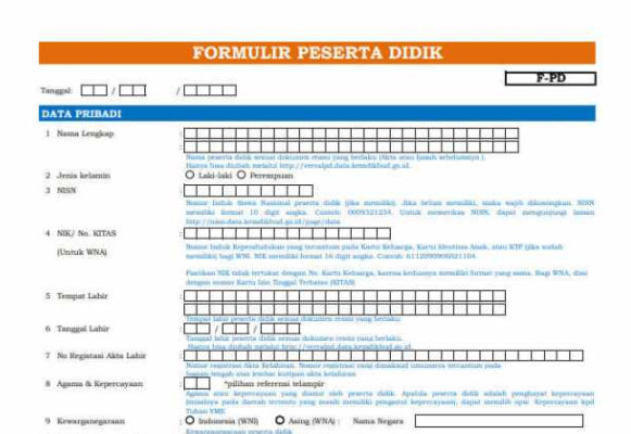 Detail Contoh Formulir Ppdb Nomer 39