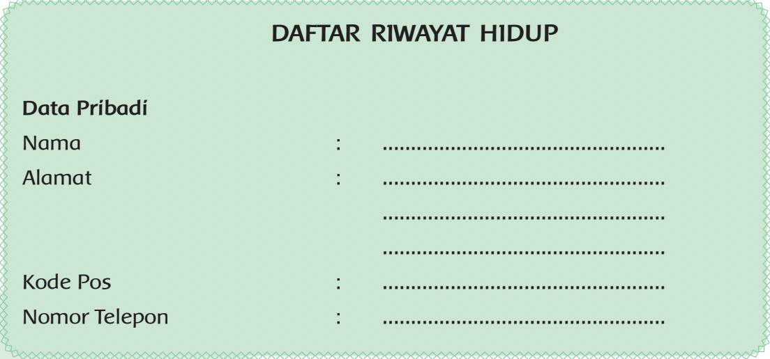 Detail Contoh Formulir Riwayat Hidup Nomer 23