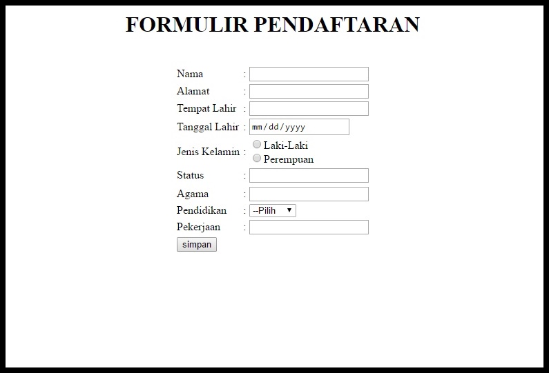 Detail Contoh Formulir Sederhana Nomer 20