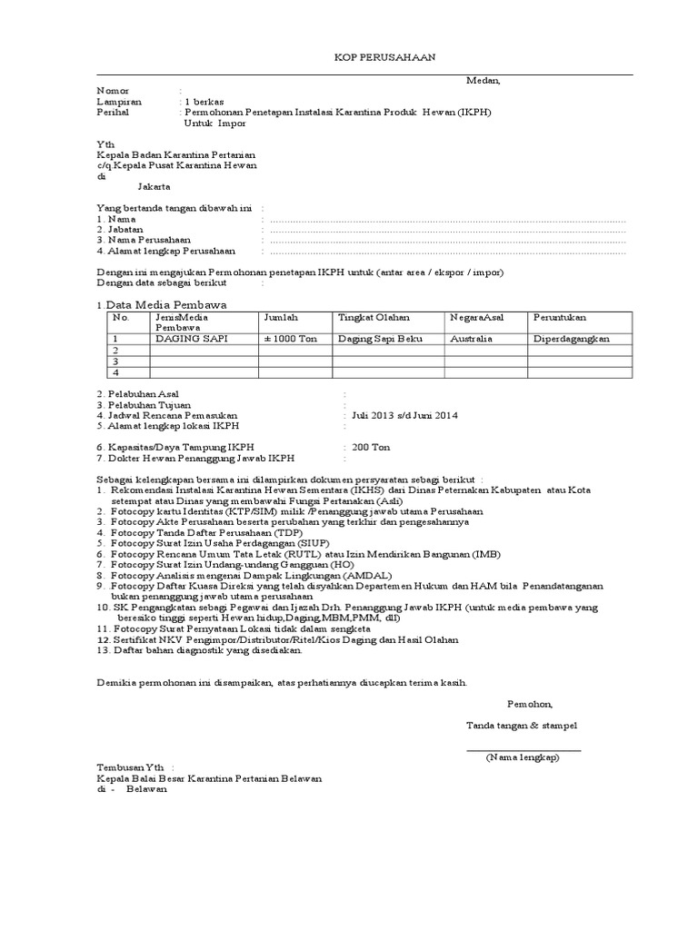 Detail Contoh Formulir Surat Permintaan Ekspor Nomer 16