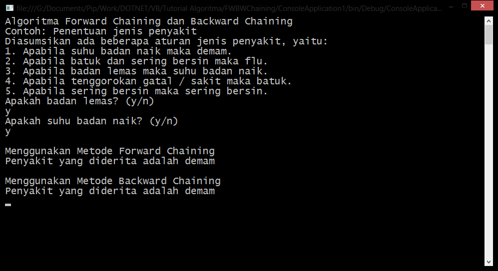 Detail Contoh Forward Chaining Nomer 39