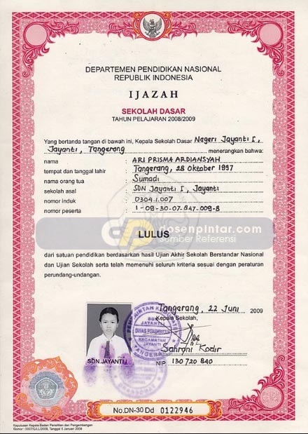 Detail Contoh Foto Ijazah Nomer 21