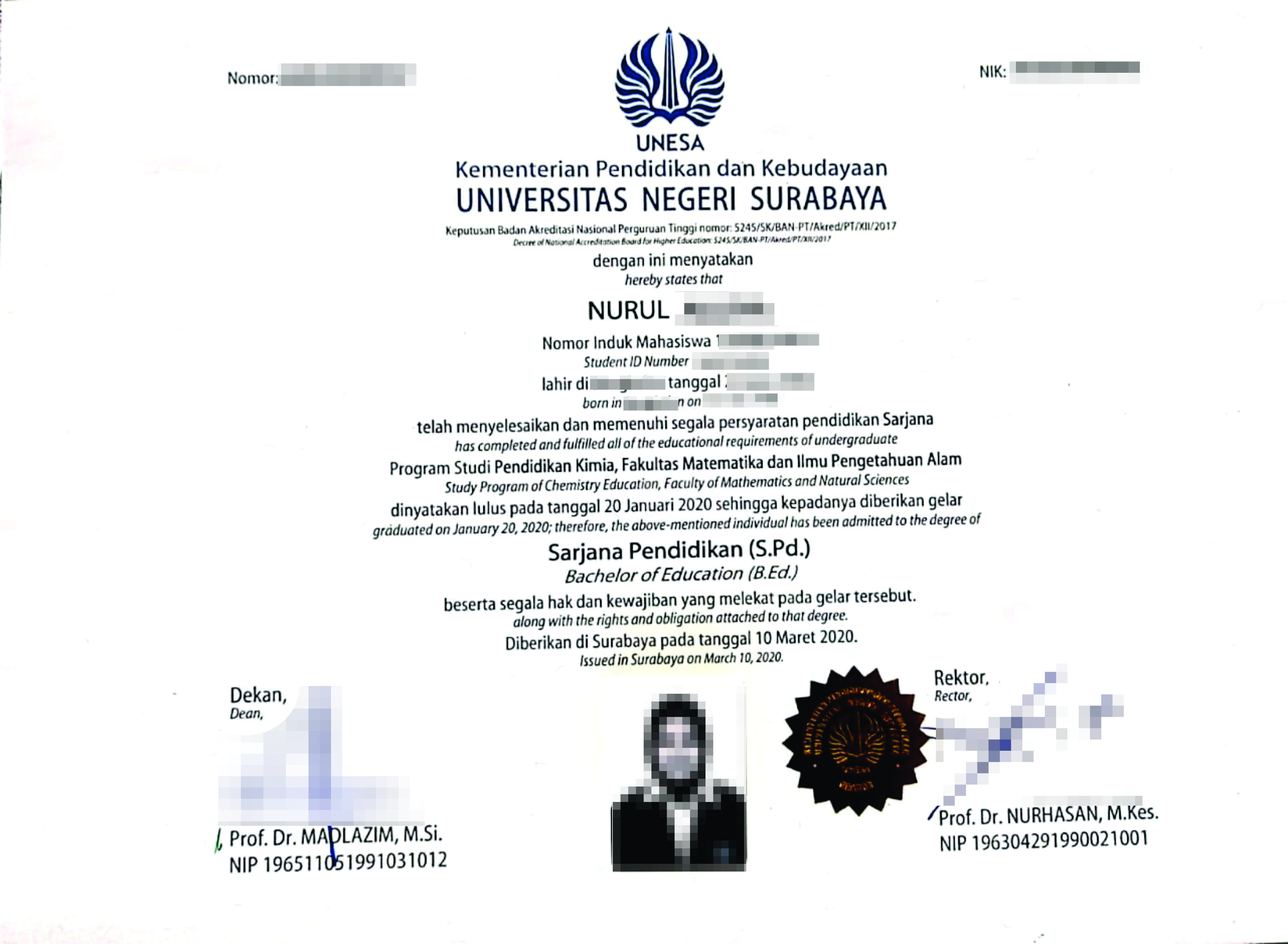 Detail Contoh Foto Ijazah S1 Nomer 16