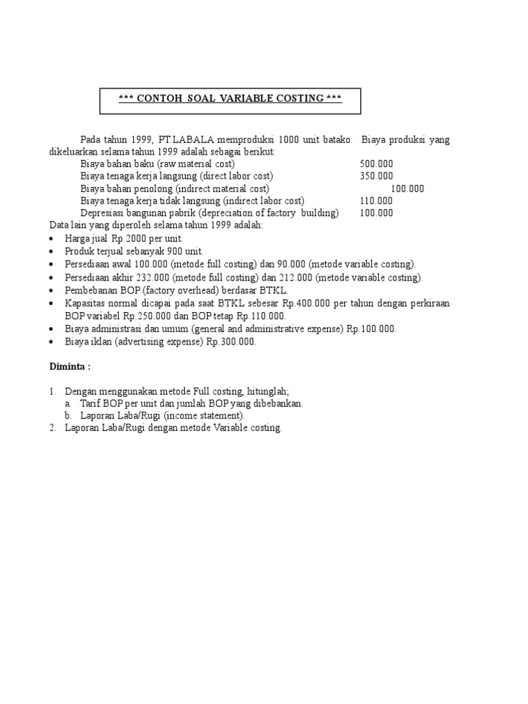 Detail Contoh Full Costing Nomer 36