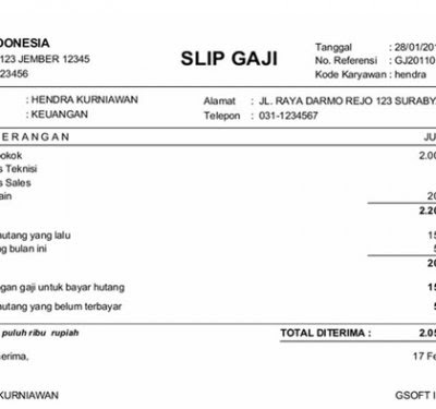 Detail Contoh Gaji Dan Upah Nomer 9