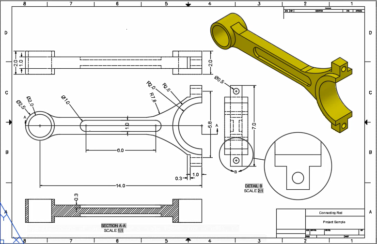 Detail Contoh Gambar Autocad 2d Teknik Mesin Nomer 17